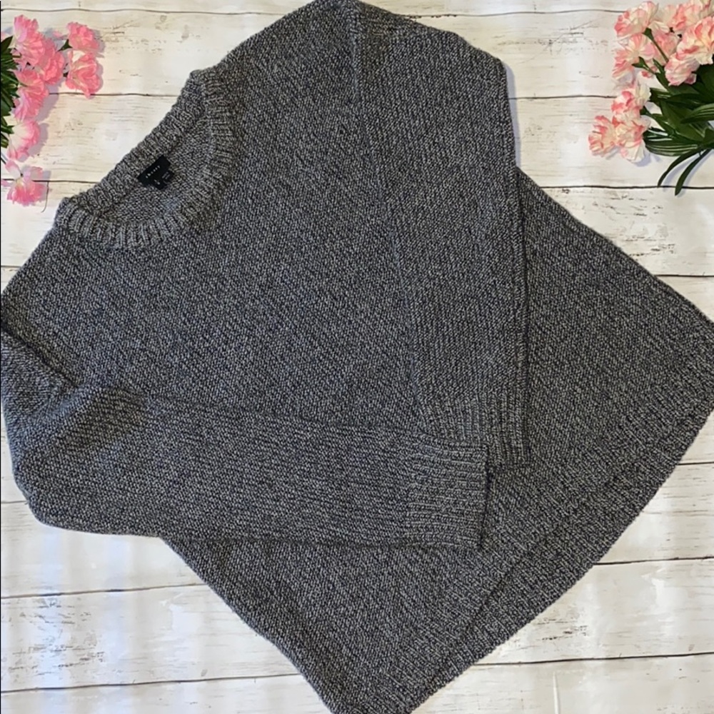 Theory Wool Silk Blend Long Sleeve Sweater Top L